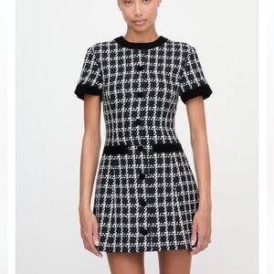 Hill House Black and White Plaid Mini Dress